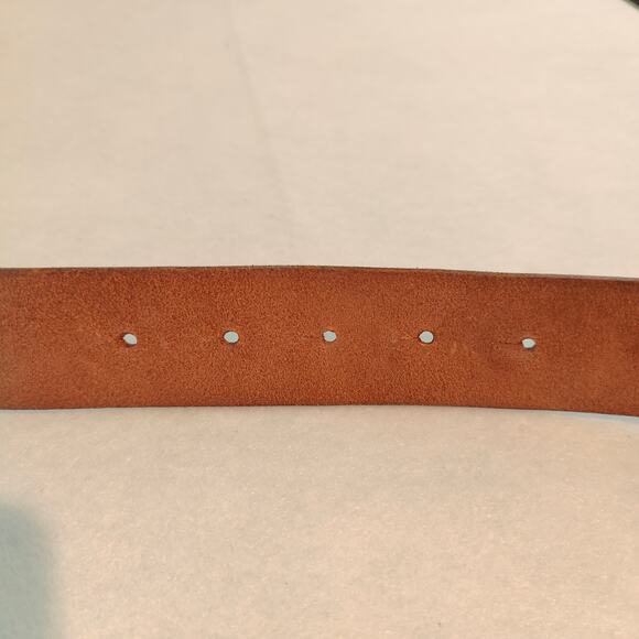 Fossil Womens Small Embossed Brown Leather Belt Medallion Big Buckle 061401 - Picture 6 of 6